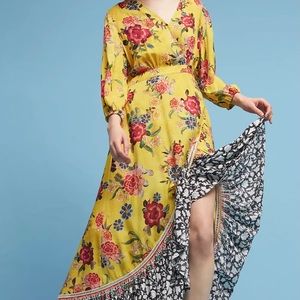 Anthropologie Sunlit Floral Maxi Dress